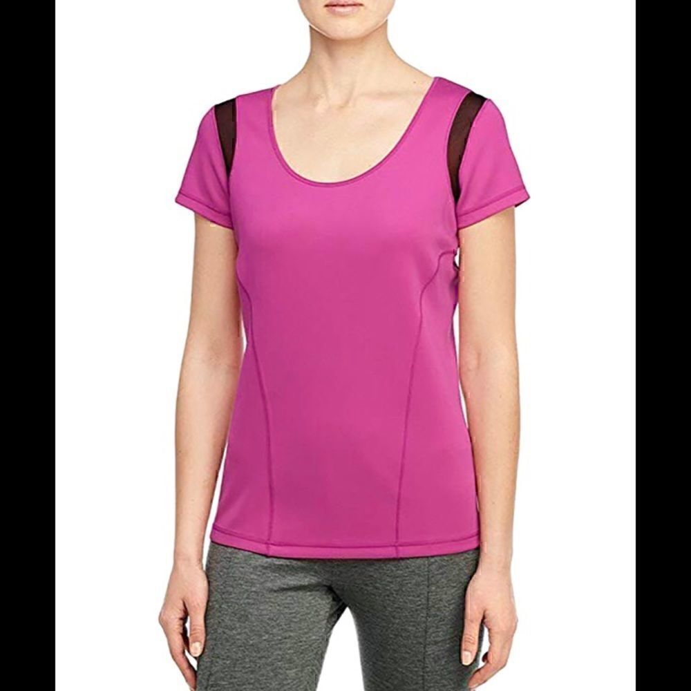 NYDJ City/Sport Hot Pink Athletic Tee with Mesh Cutouts Size M